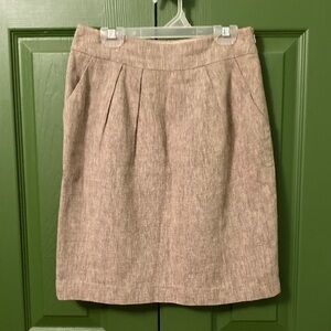Tabitha Linen Heather Beige Pencil Skirt